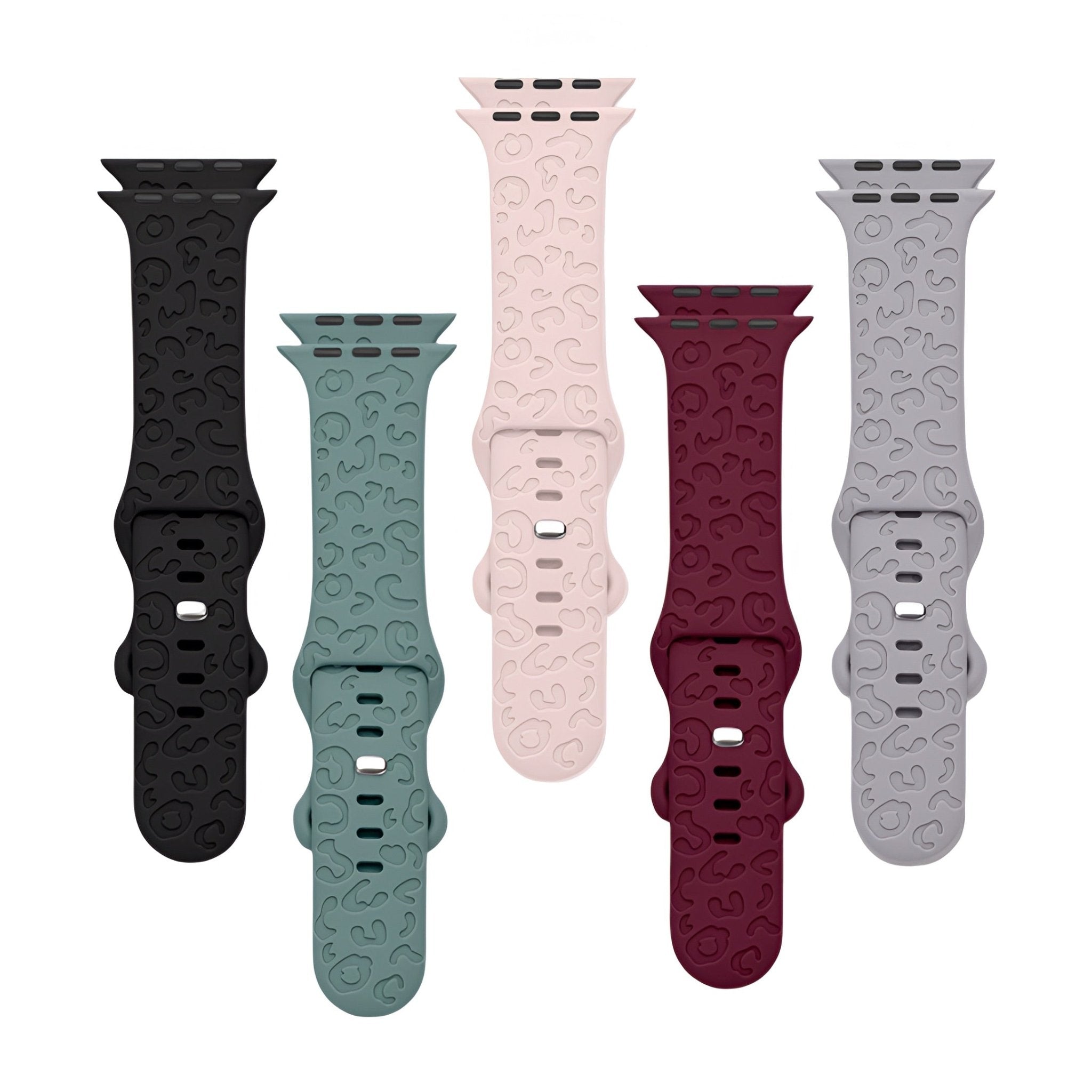 Apple Watch Silicone Bracelet, Embossed Leopard Pattern, All Series, Soria Model