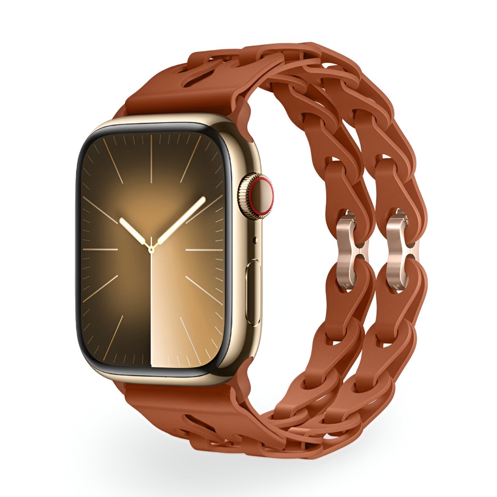 Apple Watch Silicone Bracelet with Openwork Chain Link Design, Vexa Model