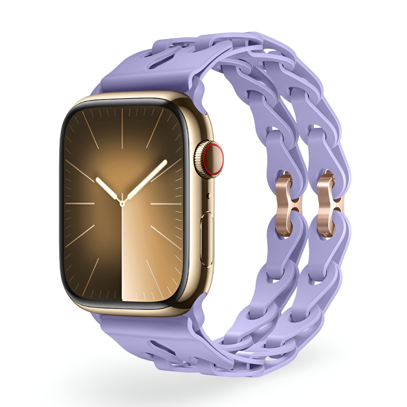 Apple Watch Silicone Bracelet with Openwork Chain Link Design, Vexa Model