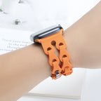 Apple Watch Silicone Bracelet with Openwork Chain Link Design, Vexa Model