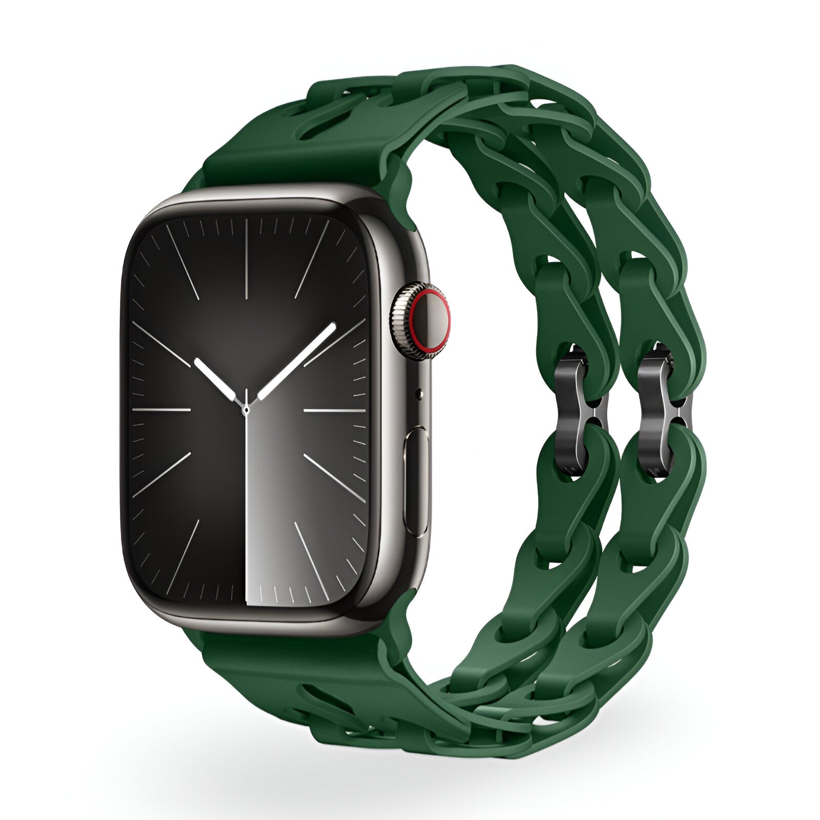 Apple Watch Silicone Bracelet with Openwork Chain Link Design, Vexa Model