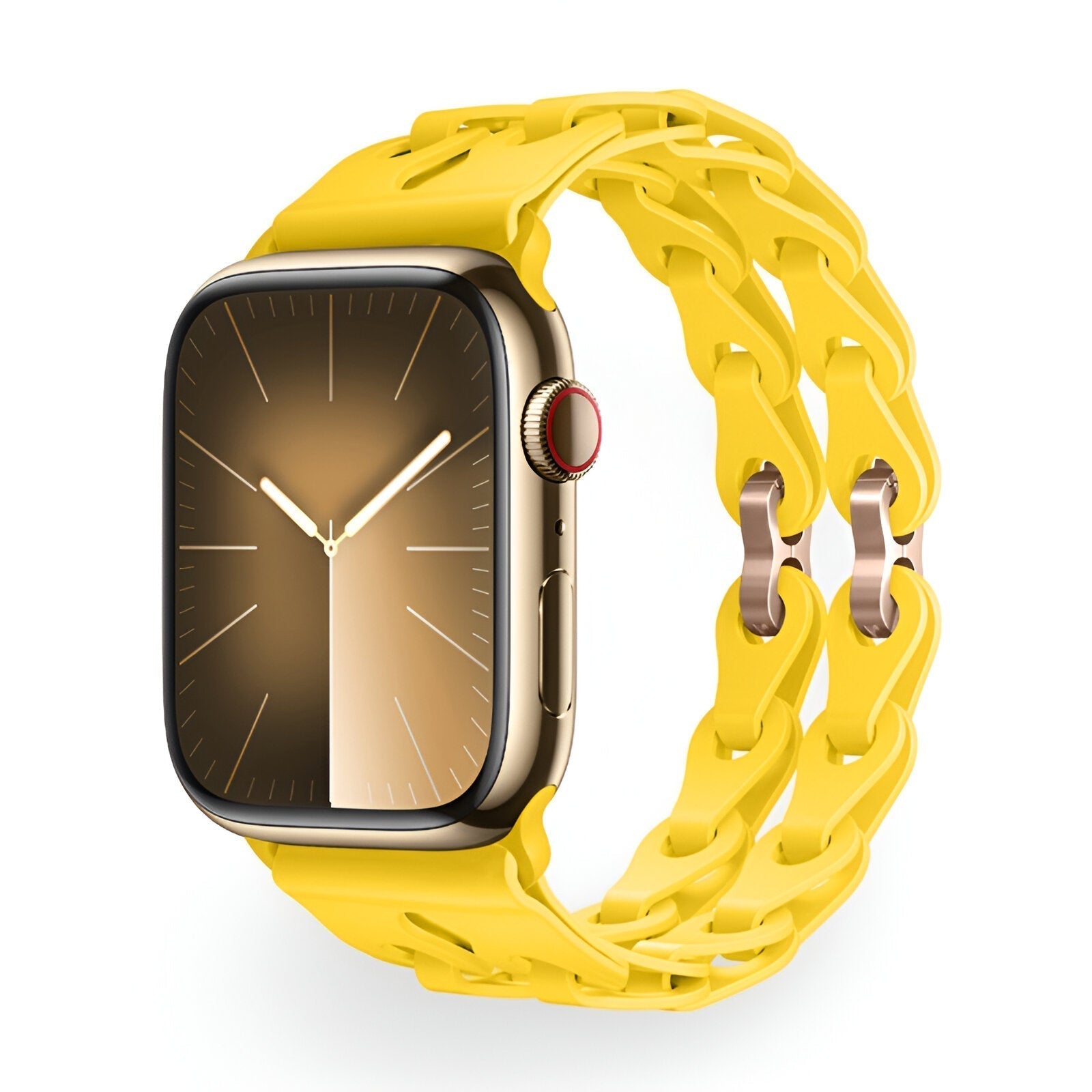 Apple Watch Silicone Bracelet with Openwork Chain Link Design, Vexa Model