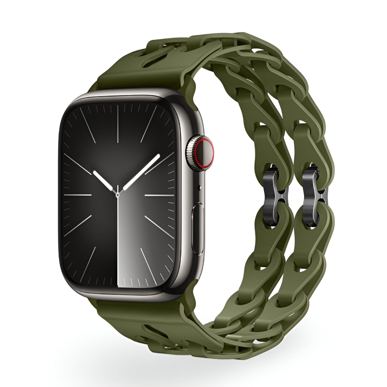 Apple Watch Silicone Bracelet with Openwork Chain Link Design, Vexa Model