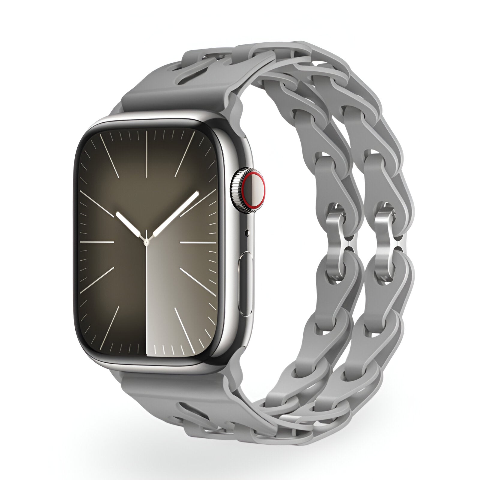 Apple Watch Silicone Bracelet with Openwork Chain Link Design, Vexa Model