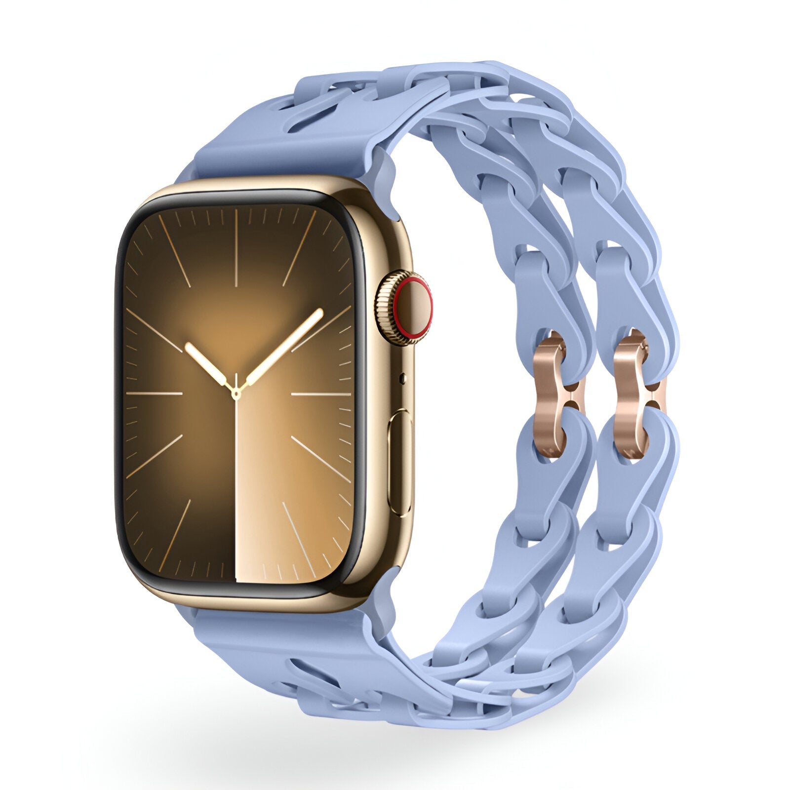 Apple Watch Silicone Bracelet with Openwork Chain Link Design, Vexa Model