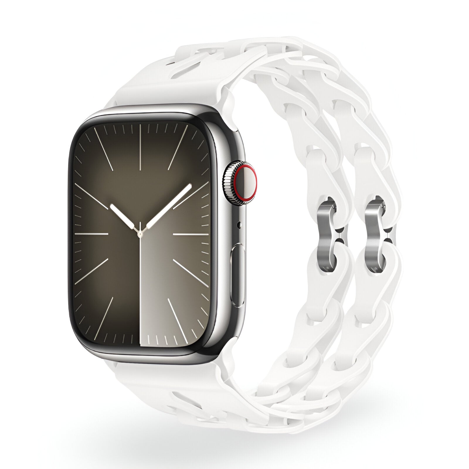 Apple Watch Silicone Bracelet with Openwork Chain Link Design, Vexa Model