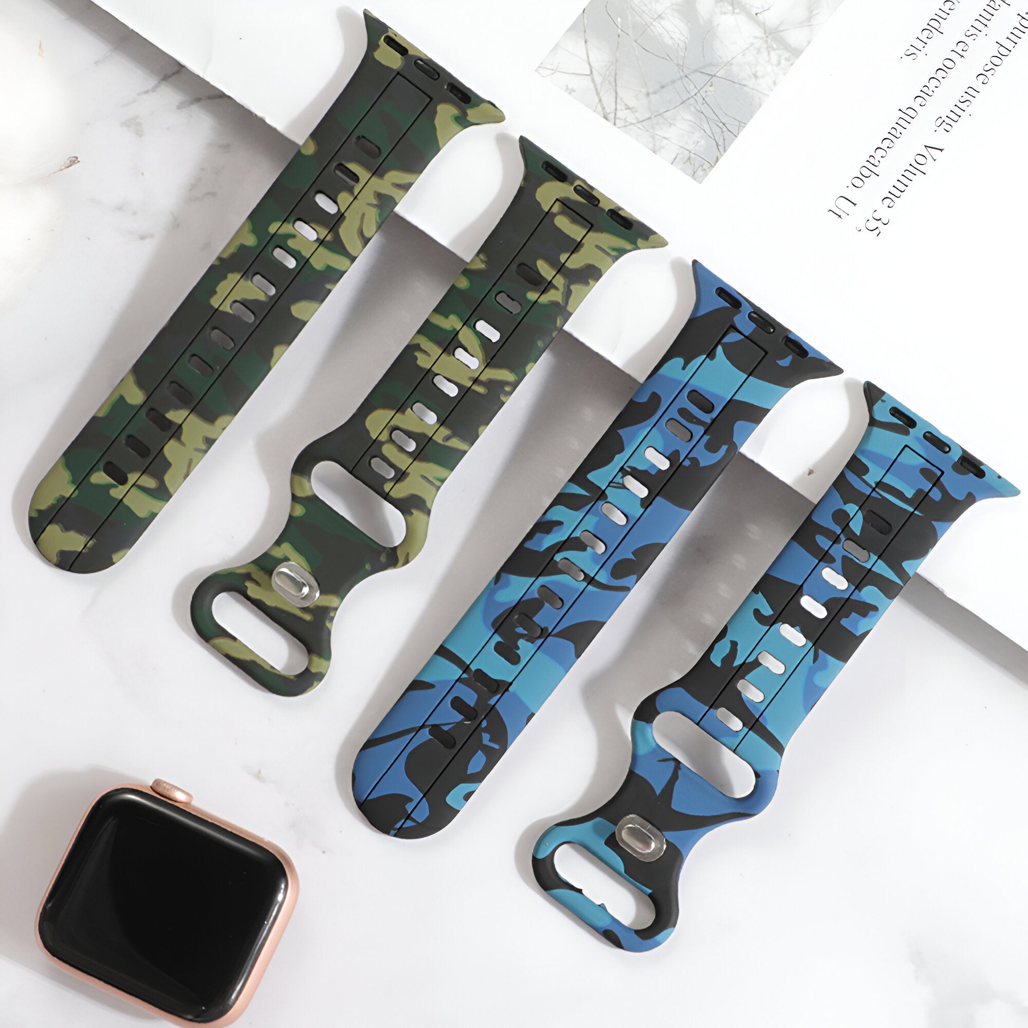Apple Watch Bracelet, silicone camouflage pattern, unisex, Alar model