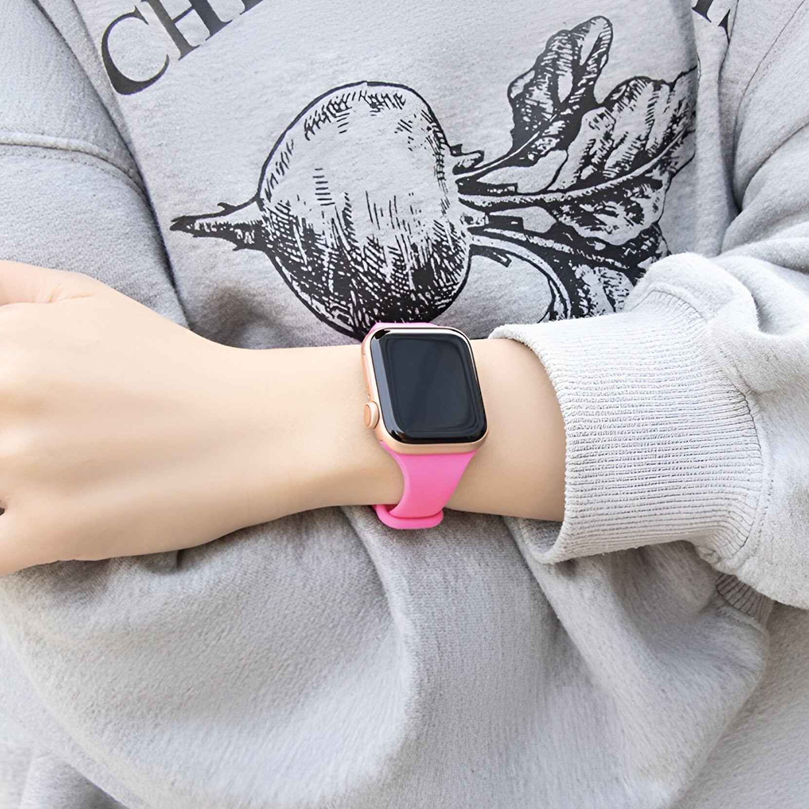 Apple Watch Silicone Bracelet, Slim Design, Butterfly Clasp, for Women, Kairo Model