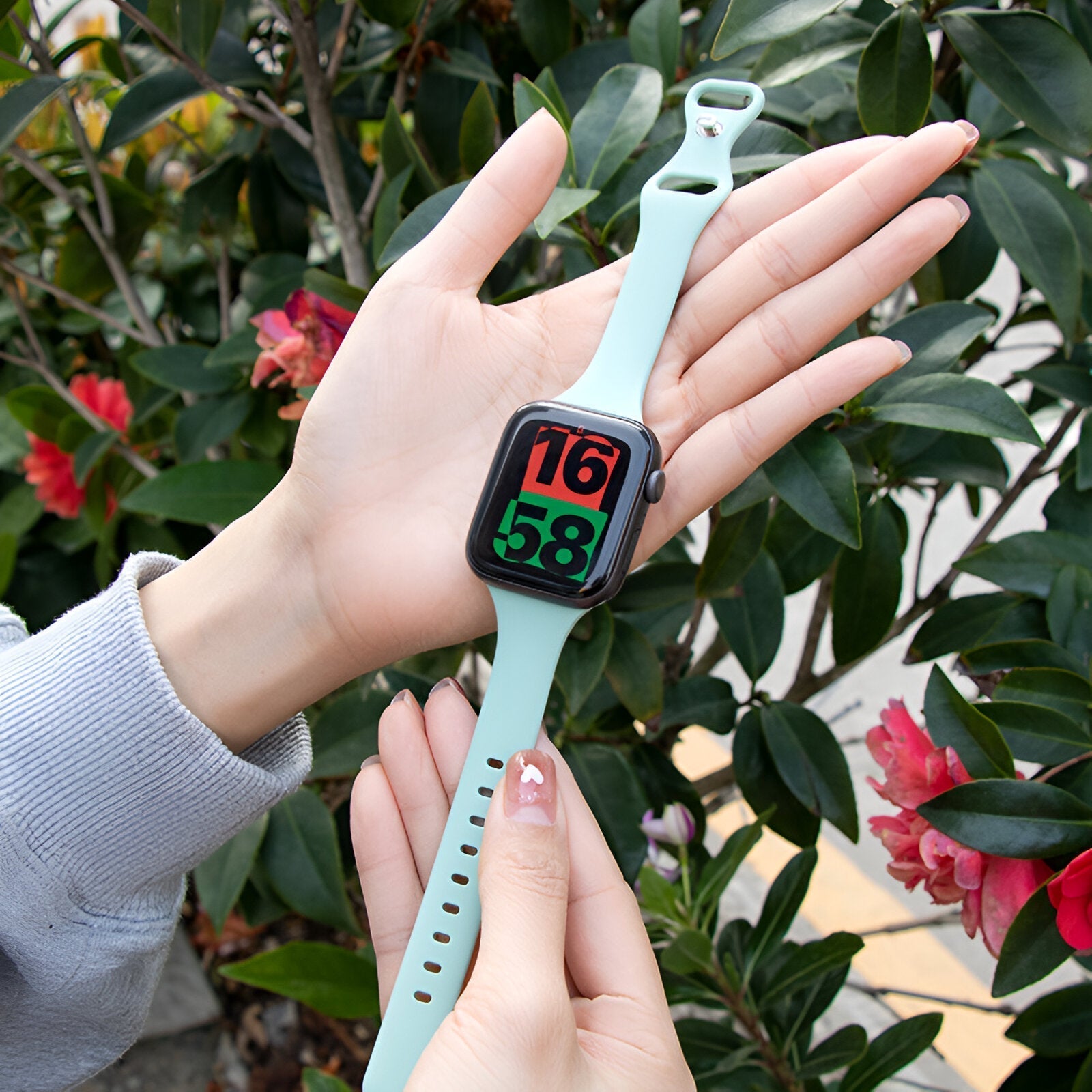 Apple Watch Silicone Bracelet, Slim Design, Butterfly Clasp, for Women, Kairo Model
