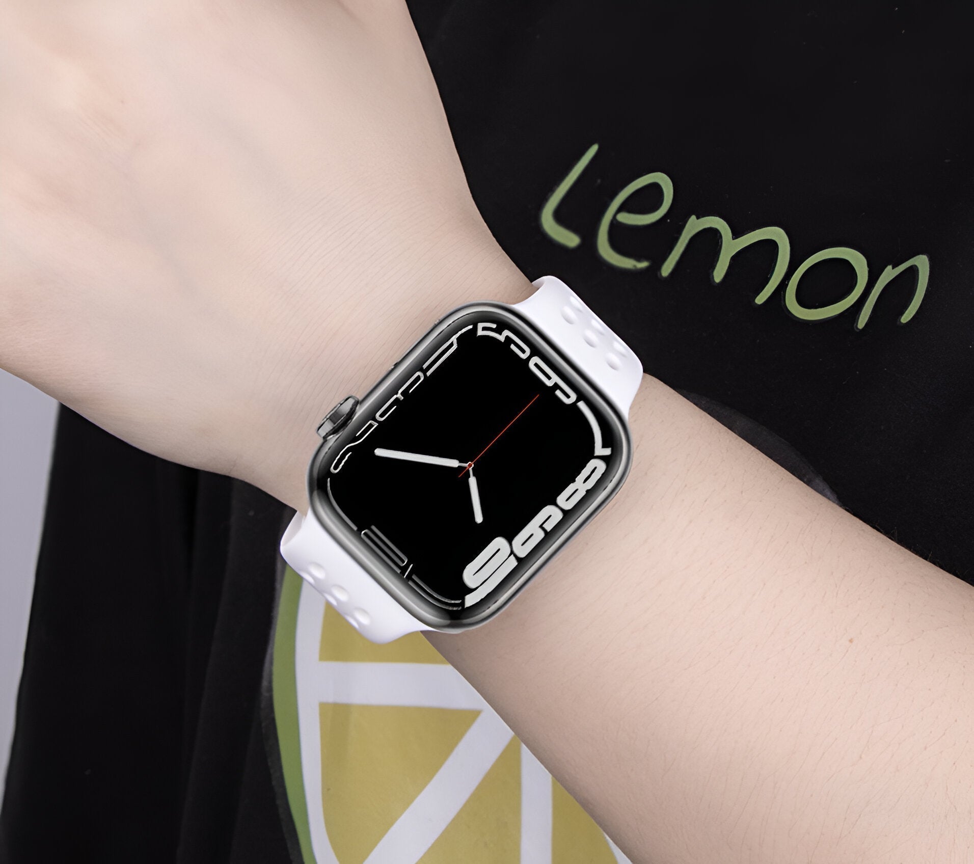 Perforated Silicone Apple Watch Bracelet, Breathable Honeycomb Design, Yara Model