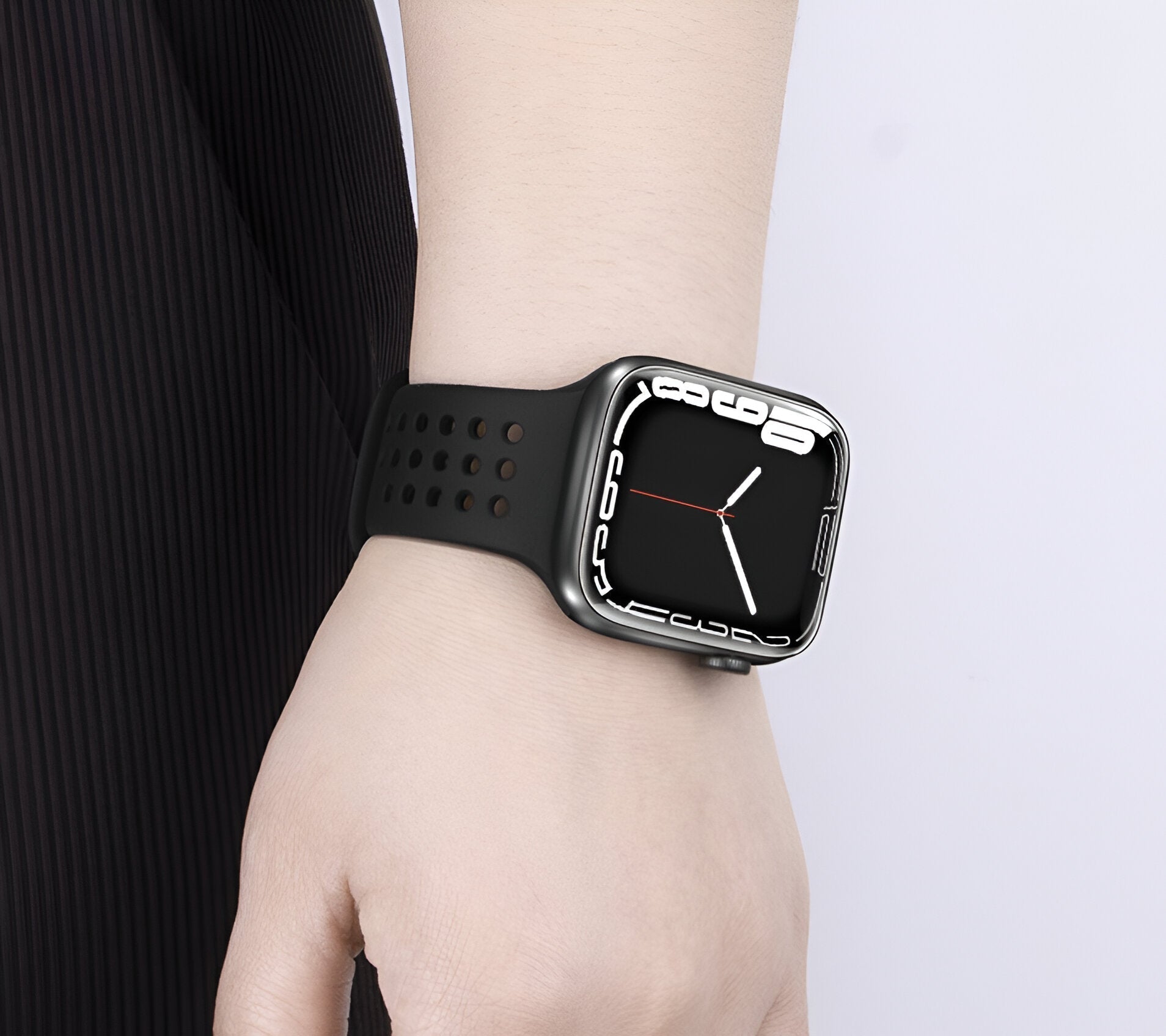 Perforated Silicone Apple Watch Bracelet, Breathable Honeycomb Design, Yara Model