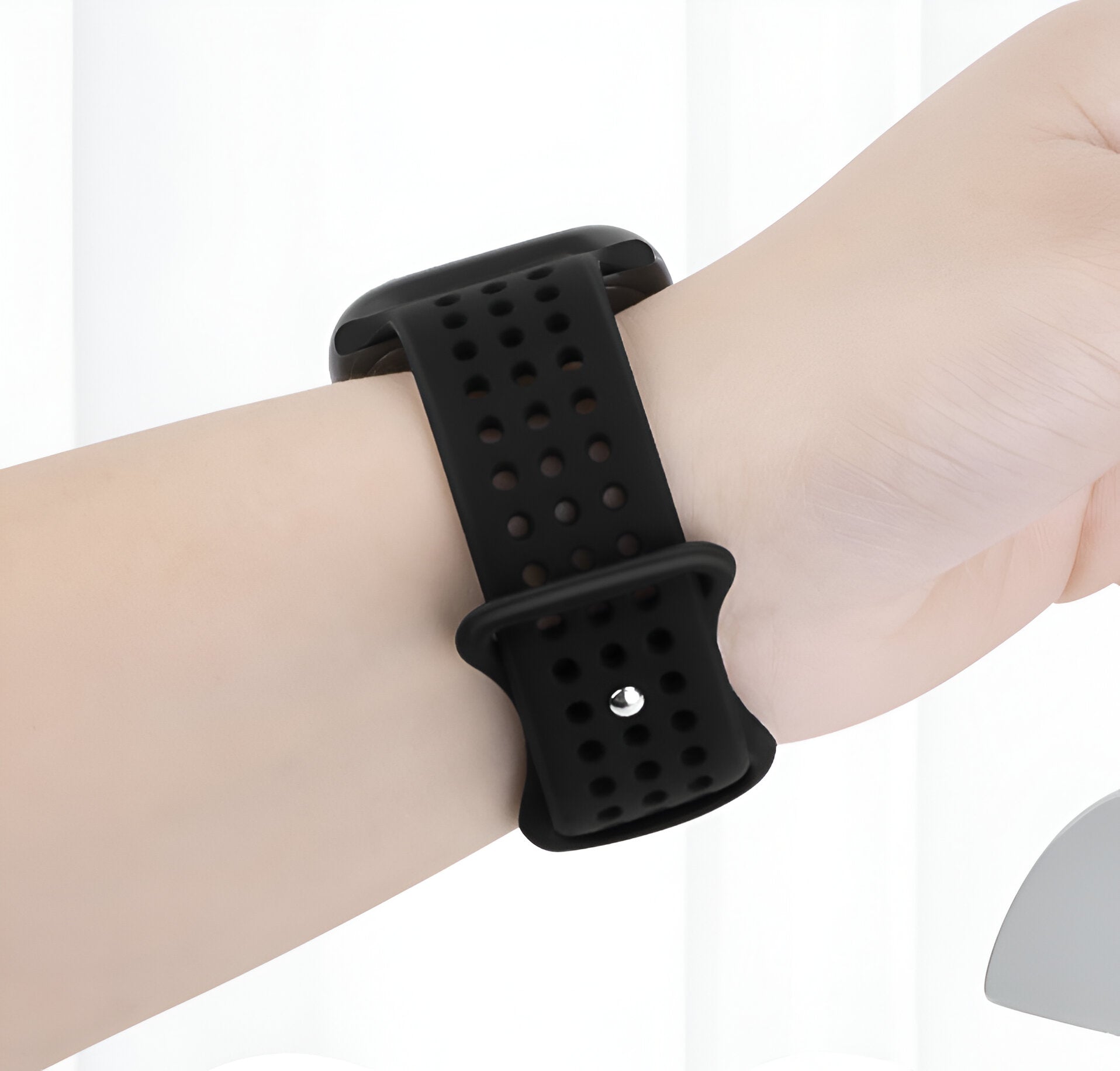 Perforated Silicone Apple Watch Bracelet, Breathable Honeycomb Design, Yara Model