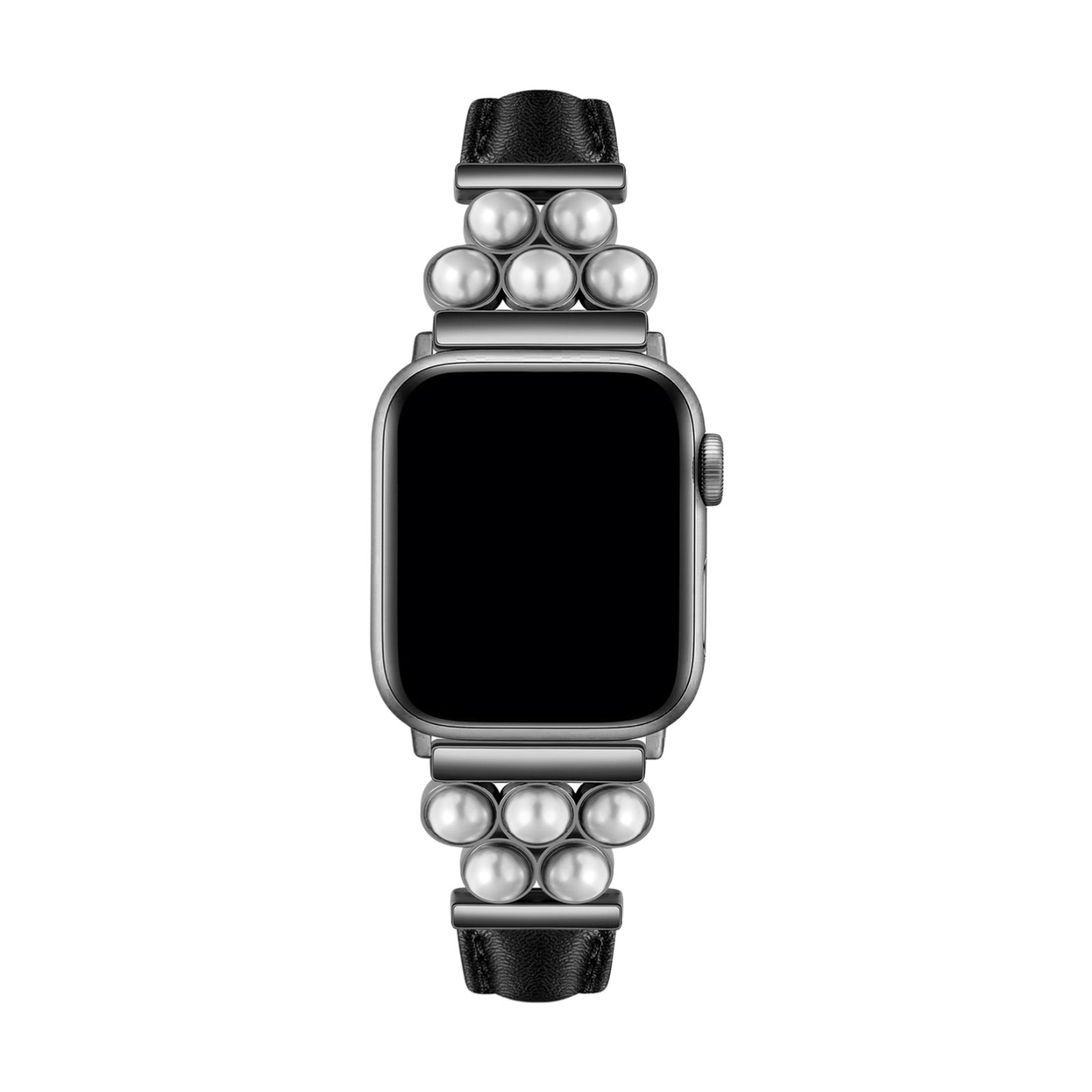 Apple Watch Bracelet, in vegan leather, adorned with beads, for women, Amira model