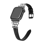 Apple Watch Bracelet, in vegan leather, adorned with beads, for women, Amira model