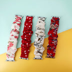 Nyssara Floral Scrunchie-Style Apple Watch Bracelet, Elastic Fabric, for Women