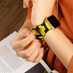 Nyssara Floral Scrunchie-Style Apple Watch Bracelet, Elastic Fabric, for Women
