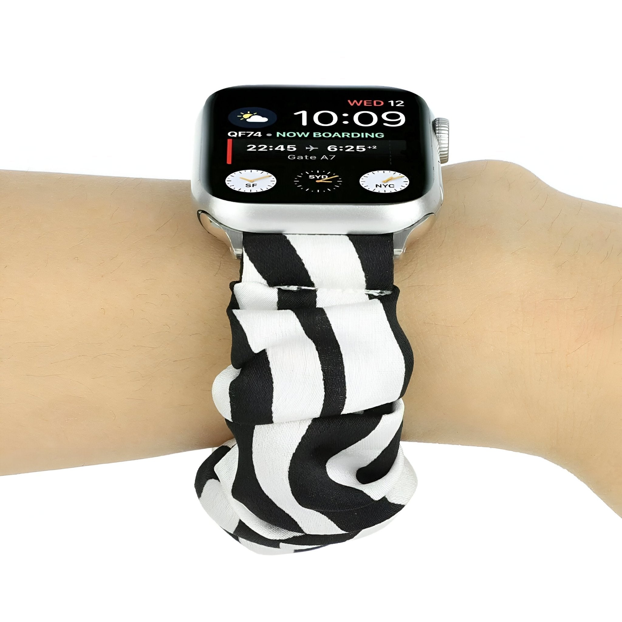 Apple Watch Scrunchie Bracelet, Patterned Elastic Fabric, for Women, Jynara Model