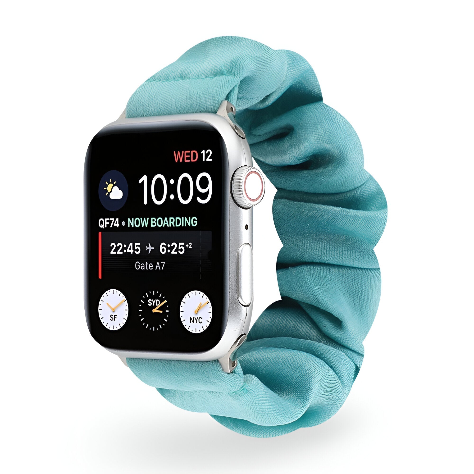 Apple Watch Scrunchie-Style Bracelet in Elastic Fabric, Various Patterns, for Women, Nyssara Model