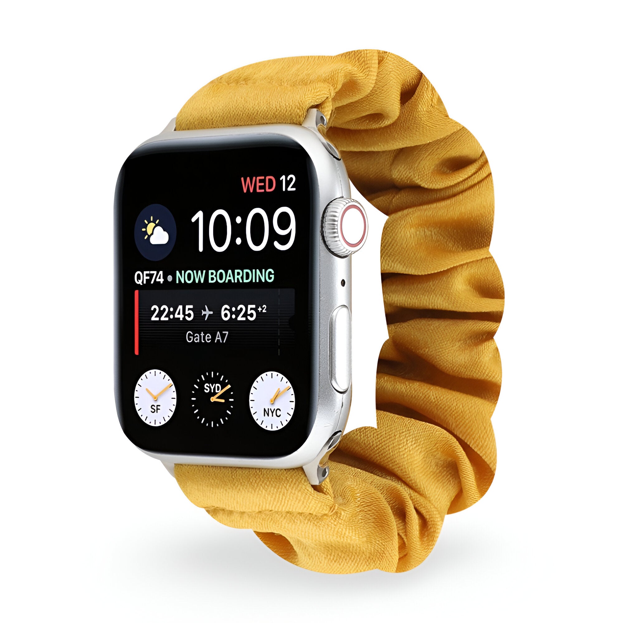 Apple Watch Scrunchie-Style Bracelet in Elastic Fabric, Various Patterns, for Women, Nyssara Model