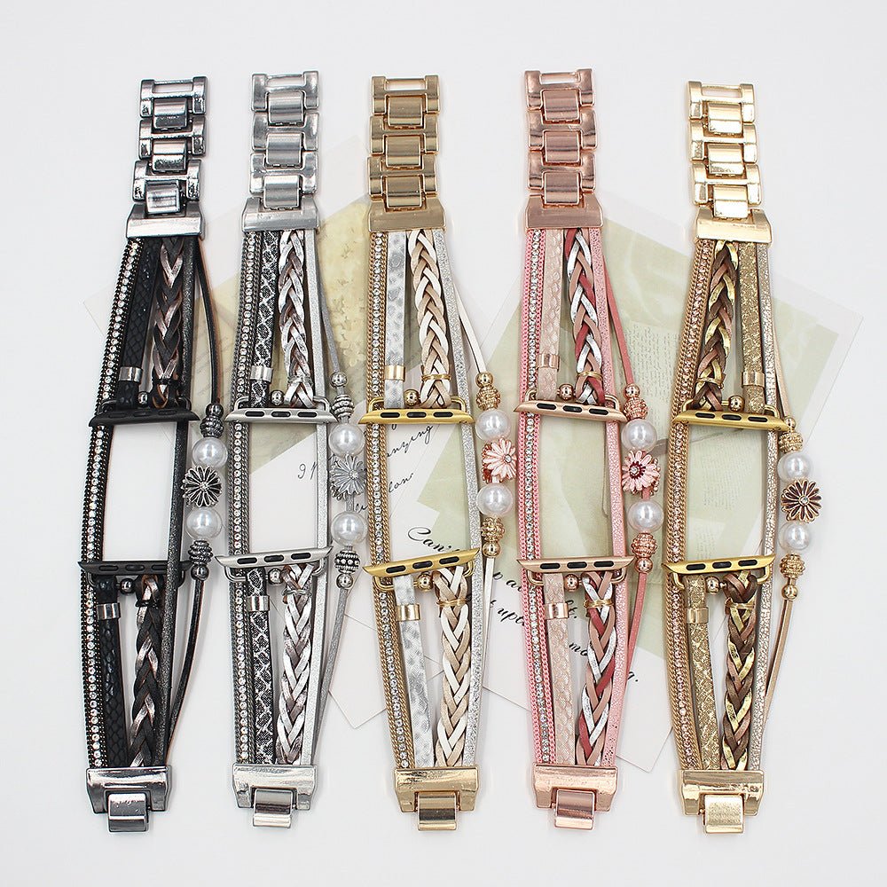 Apple Watch bracelet, multi-strand, flower charm, for women, Liberta model