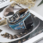 Apple Watch bracelet, multi-strand, floral pattern, for women, Lonia model