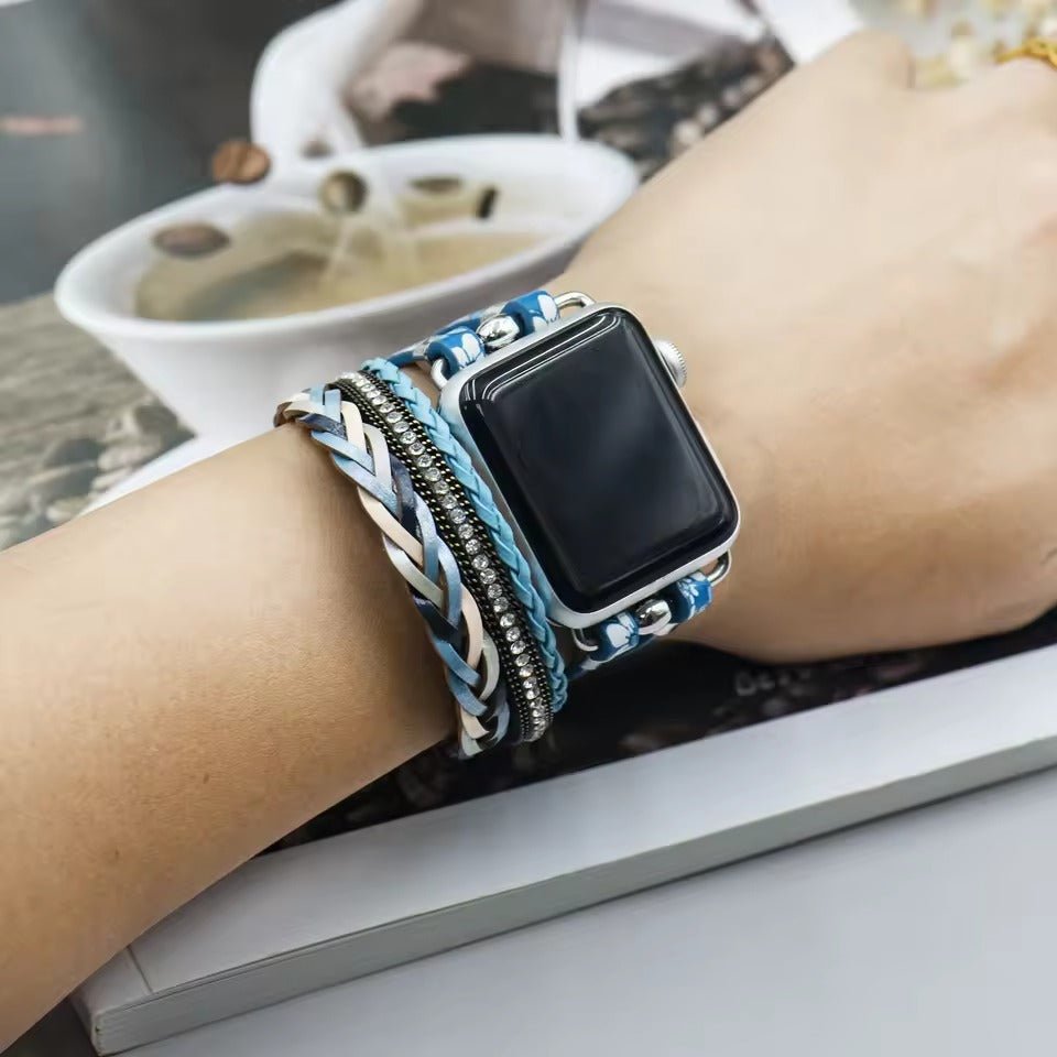 Apple Watch bracelet, multi-strand, floral pattern, for women, Lonia model