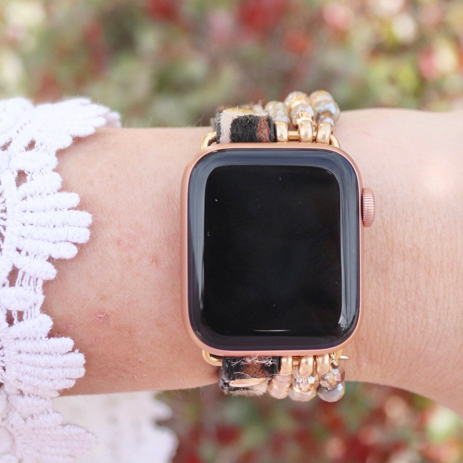 Apple Watch Bracelet, multi-strand beaded, for women, Malia model