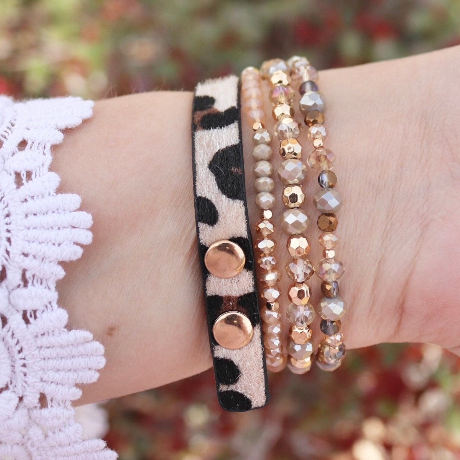 Apple Watch Bracelet, multi-strand beaded, for women, Malia model