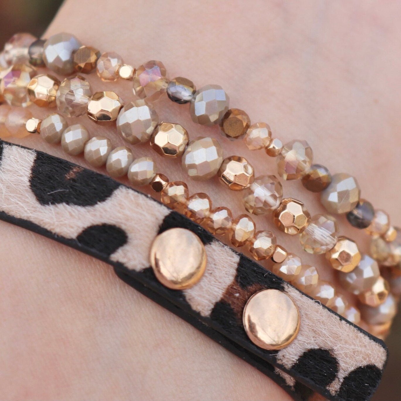 Apple Watch Bracelet, multi-strand beaded, for women, Malia model