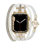 Multi-strand smart watch bracelet, Apple Watch, gold and freshwater pearl, for women, model Arix