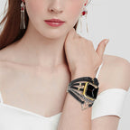 Multi-strand smart watch bracelet, Apple Watch, adorned with a heart and a stone, for women, Lazara model