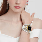 Multi-strand smart watch bracelet, Apple Watch, adorned with a heart and a stone, for women, Lazara model