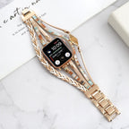 Multi-Strand Bracelet for Apple Watch, Braided Straps with Central Stone, for Women, Adla Model