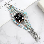 Multi-Strand Bracelet for Apple Watch, Braided Straps with Central Stone, for Women, Adla Model