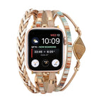 Multi-Strand Bracelet for Apple Watch, Braided Straps with Central Stone, for Women, Adla Model