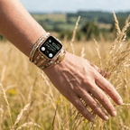 Multi-Strand Bracelet for Apple Watch, Braided Straps with Central Stone, for Women, Adla Model