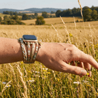 Multi-Strand Bracelet for Apple Watch, Braided Straps with Central Stone, for Women, Adla Model