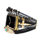 Multi-strand smart watch bracelet, Apple Watch, natural stones and feather, for women, Lyxia model