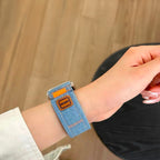 Denim jean bracelet, casual and elegant look, for Apple Watch, adjustable, Locarne model