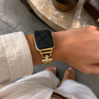 Mesh bracelet for Apple Watch, stainless steel with magnetic clasp, cross ornament and zirconium oxide, Aménia model