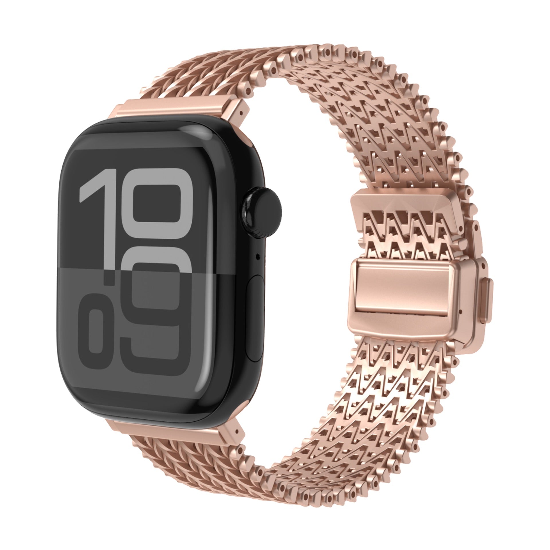Thick V Mesh Bracelet, Unbreakable, for Apple Watch, Adjustable, Forux Model