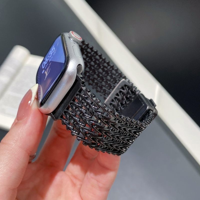 Thick V Mesh Bracelet, Unbreakable, for Apple Watch, Adjustable, Forux Model
