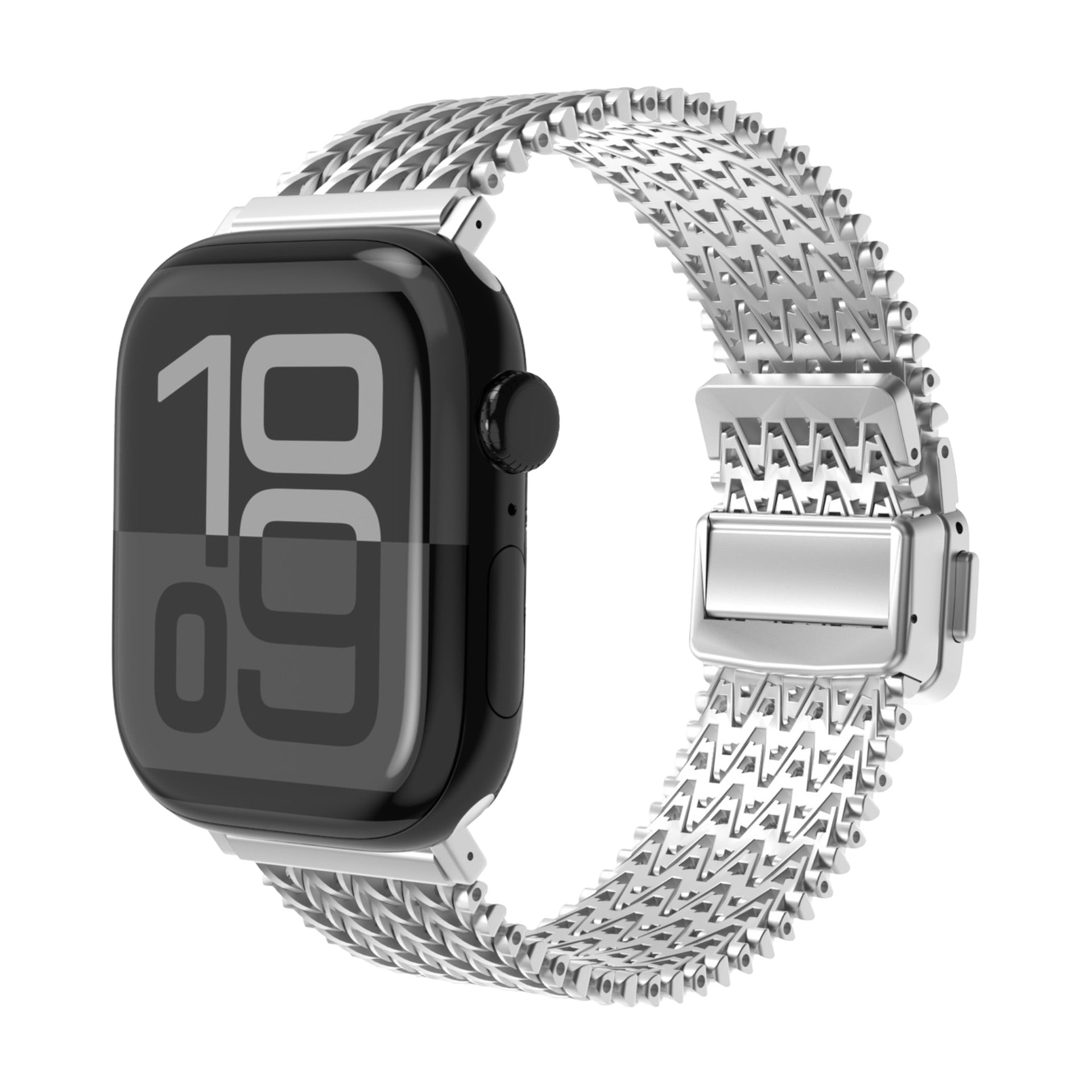 Thick V Mesh Bracelet, Unbreakable, for Apple Watch, Adjustable, Forux Model