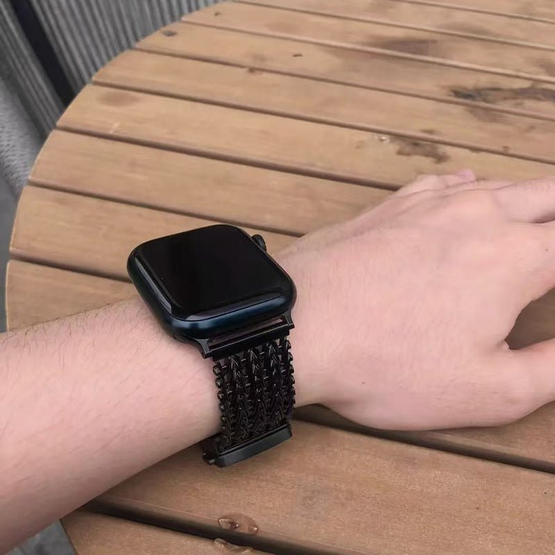 Thick V Mesh Bracelet, Unbreakable, for Apple Watch, Adjustable, Forux Model