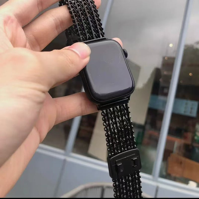 Thick V Mesh Bracelet, Unbreakable, for Apple Watch, Adjustable, Forux Model