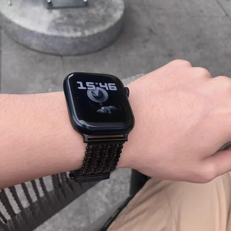 Thick V Mesh Bracelet, Unbreakable, for Apple Watch, Adjustable, Forux Model