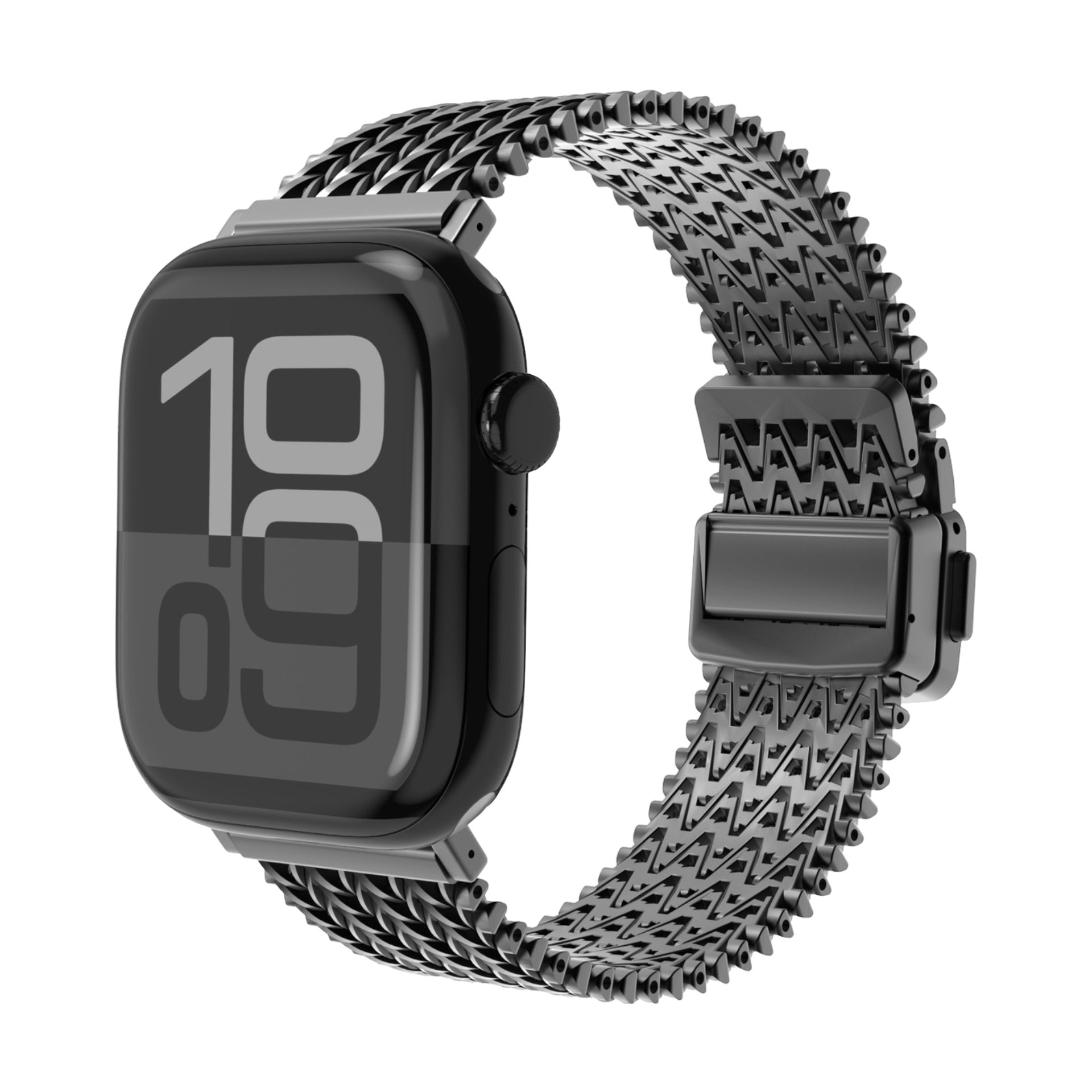 Thick V Mesh Bracelet, Unbreakable, for Apple Watch, Adjustable, Forux Model