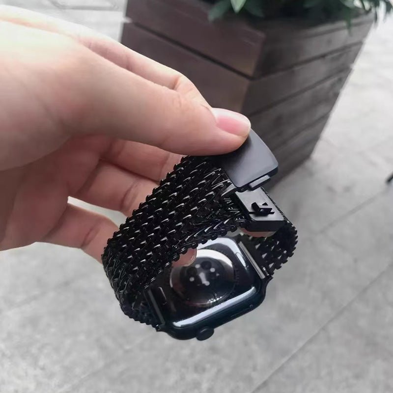 Thick V Mesh Bracelet, Unbreakable, for Apple Watch, Adjustable, Forux Model