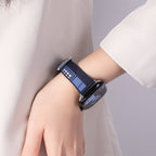 Woven nylon strap for Apple Watch, pixelated geometric pattern, pin buckle, Aréna model