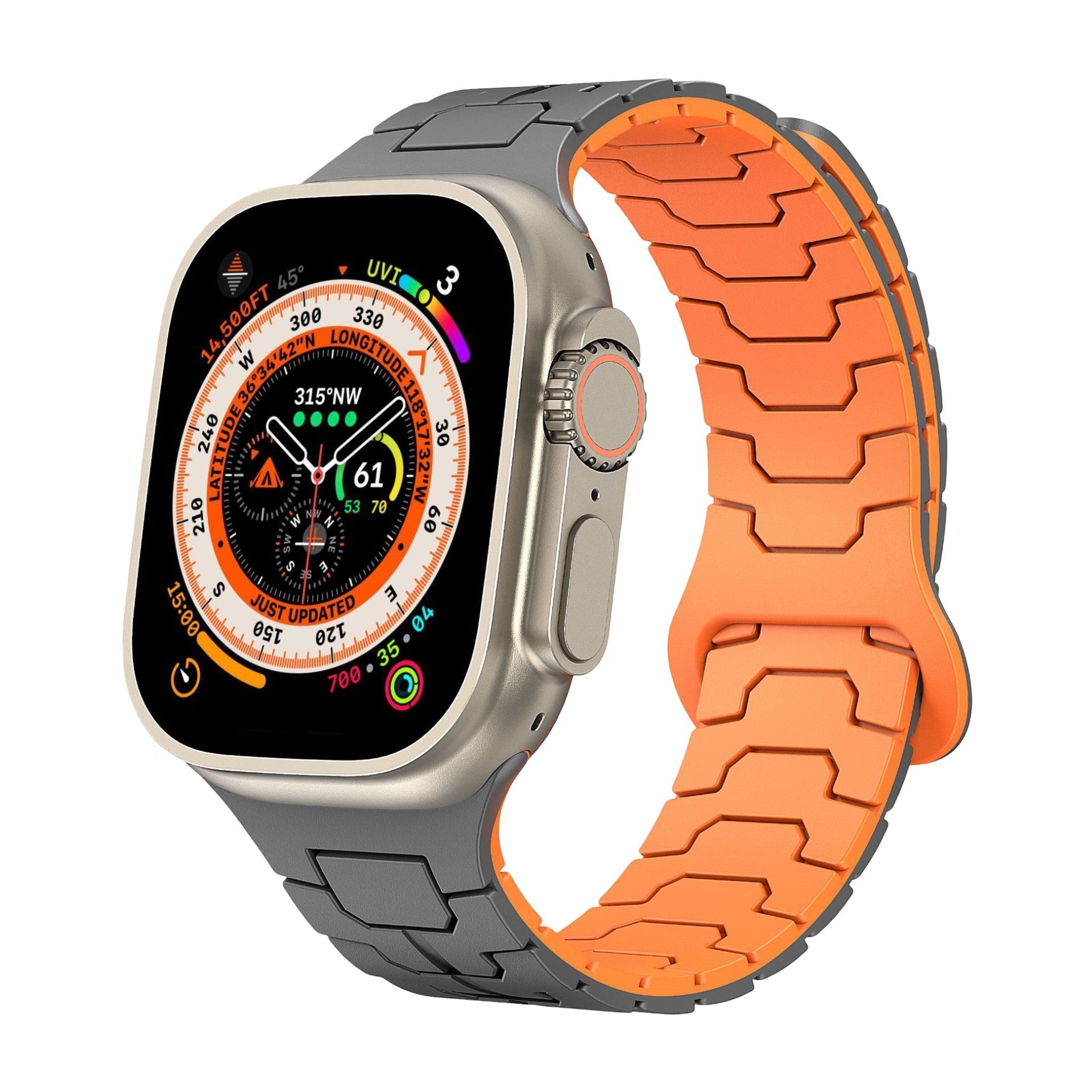 Technical-look high-resistance silicone bracelet for Apple Watch, adjustable, Ditrix model